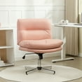 thumbnail image 2 of HOMCOM Armless Office Desk Chair, Criss Cross Computer Chair, Pink, 2 of 10