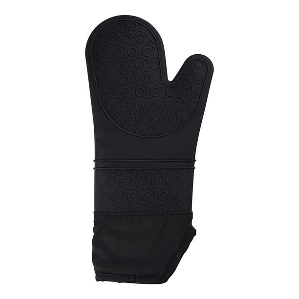 Guantes de cocina de algodón antideslizantes y resistentes al calor, guantes para horno microondas, guantes alargados para hornear, guantes aislantes del calor y fundas de aislamiento térmico.