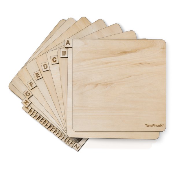 TunePhonik Horizontal Full Alphabet Wooden Record Dividers for 12" Vinyl LPs