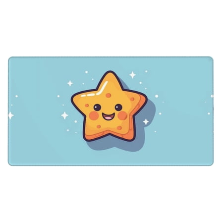 ZICANCN Gaming Mouse Pad, Yellow Cartoon Star Large Mouse Mat Desk Pad, Keyboard Mouse Mat, 15.8x29.5 inch
