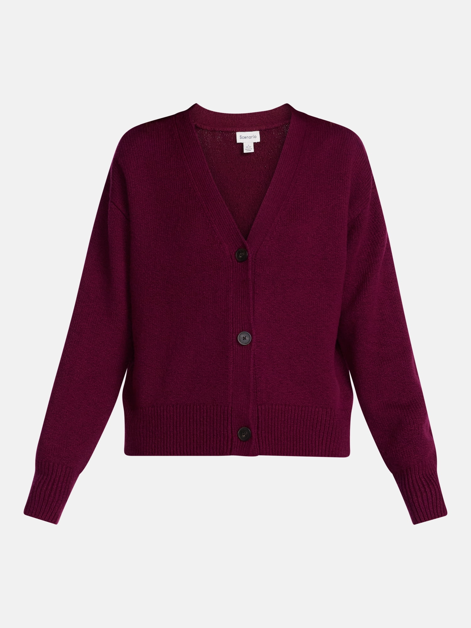 Scenario Women's Button Front Lightweight Cardigan, Sizes XS-XXXL