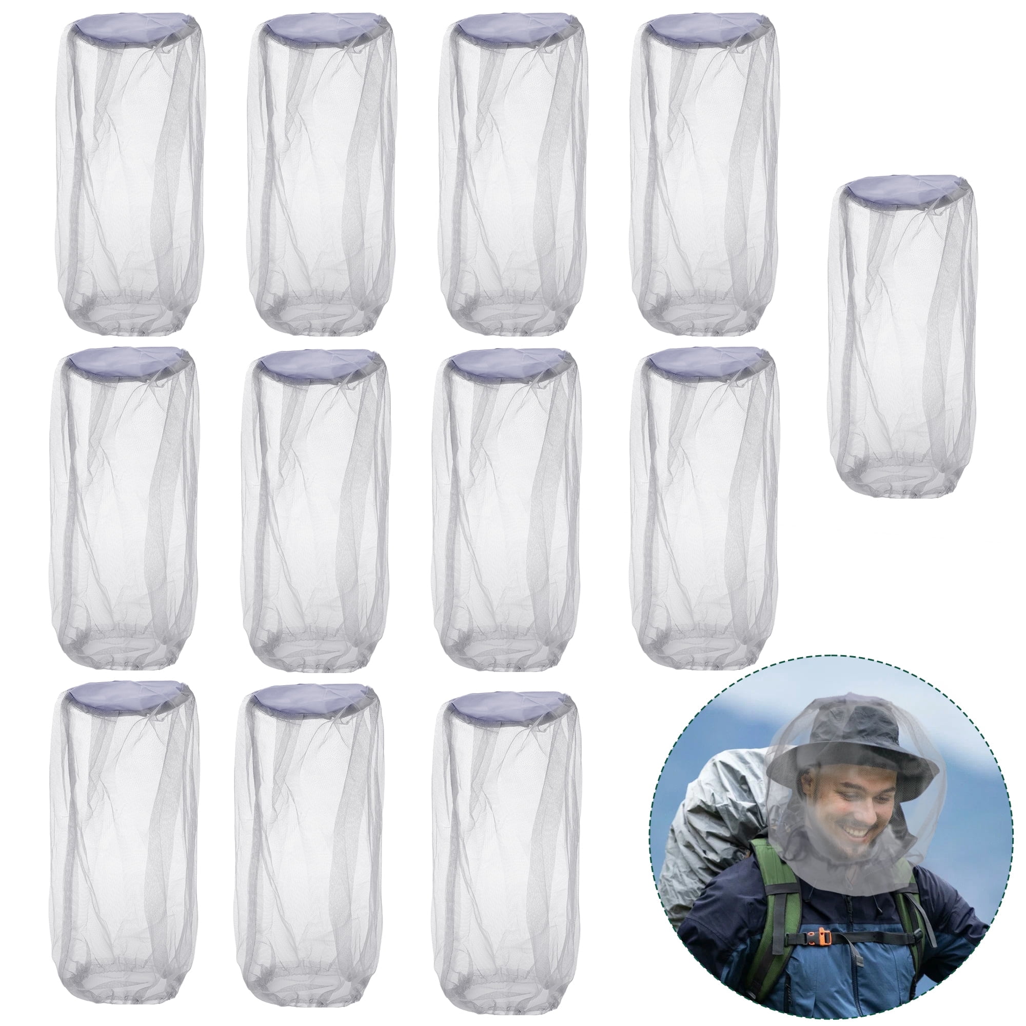 12pcs Mosquito Head Nets, TSV Bug Face Shield Mesh Protect from No-See-Um, Midges and Gnats