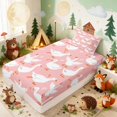 thumbnail image 2 of Erosebridal Goose Twin Fitted Sheet for Girls, Pink Background Bedding, 2pcs 1 Fitted Sheet and 1 Pillowcase, 2 of 4