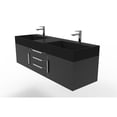 thumbnail image 3 of Amazon 60" Black Wood Floating Vanity Black Top and Brushed Trim, 3 of 9