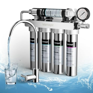 Vortopt U1 Ultrafiltration Under Sink Water Filter 0.01 Micron, Water Filtration System with Faucet