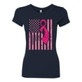 thumbnail image 2 of AmericanFlag Awareness Womens Slim Fit Junior Tee, Navy, Small, 2 of 3