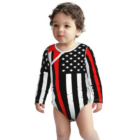 

Fotbe Firefighters USA Flag Pattern Unisex-baby Long-sleeve Bodysuit Long Sleeve Bodysuits One-piece 100% Organic Cotton for Infant Baby Boys Unisex-18 Months