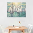 thumbnail image 3 of Nawypu  Nautical Sailboat Canvas Wall Art - Abstract Ocean Picture Artwork with Painted Textured Seascape Painting Large for Bedroom, 3 of 5