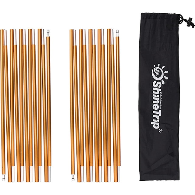 Azarxis Aluminum Rod Tent Pole Replacement Camping Accessories, Multifunction Lightweight Tent Poles Repair Kit, 7001 Series Aircraft-Grade Aluminum - 2 Poles