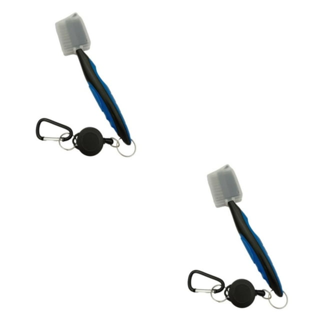 Soidarity Cepillo para palos de Golf, reemplazo ergonómico portátil, cepillo telescópico de doble cara para zapatos, accesorios con mosquetón Type9 NO9