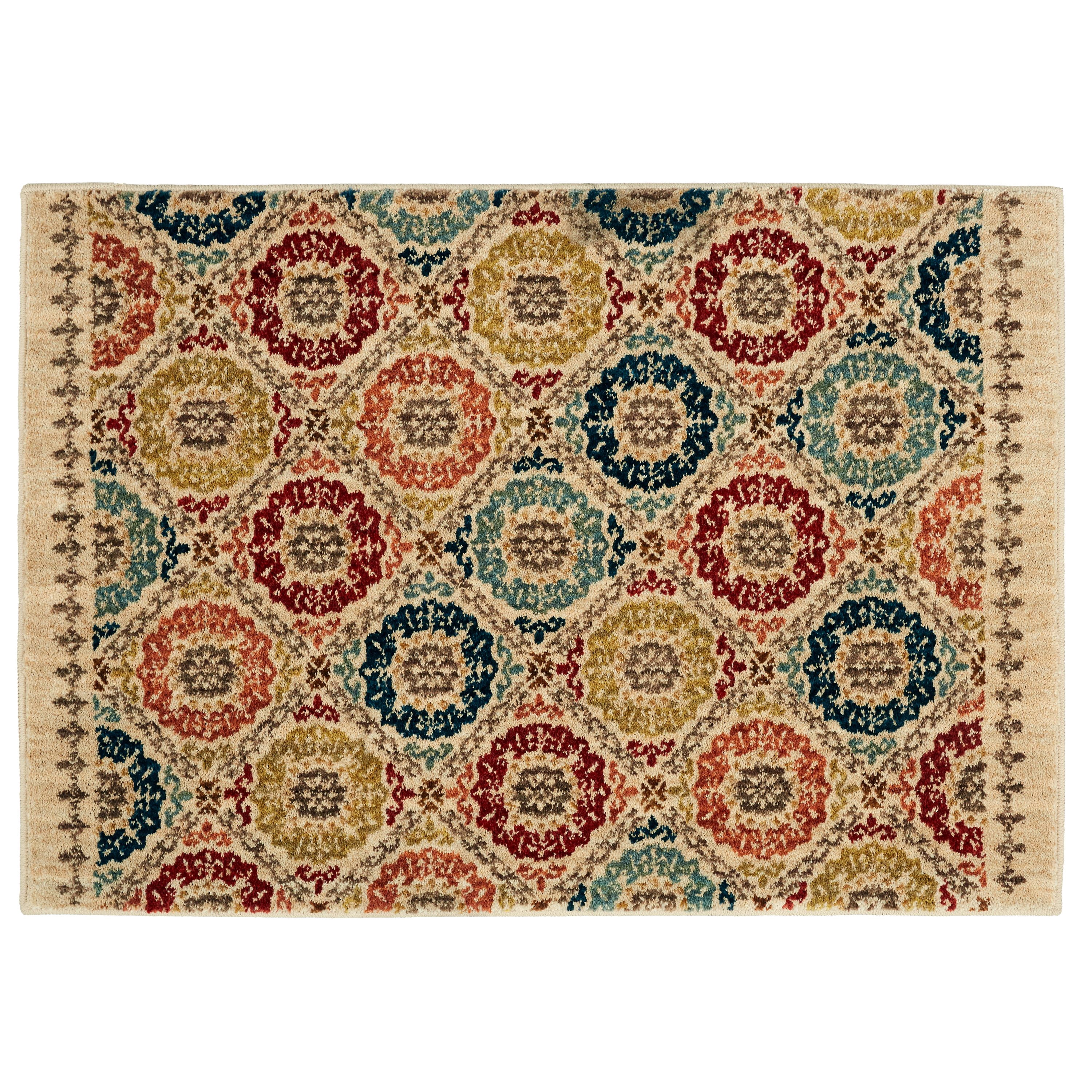Mohawk Home Lifeguard Floral Medallion Accent Rug