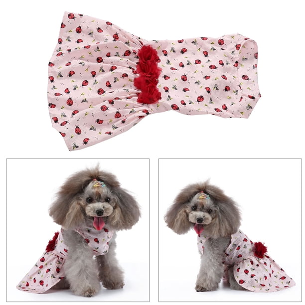 Vestido para Perros Perro Cómodo Transpirable Lindo Patrón de Hierba de Mariquita Cálido Cómodo Elástico para Perros Pequeños Gatos Perros Primavera Verano Rosa ANGGREK Otros