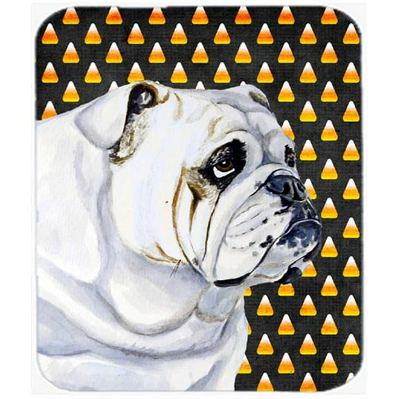 Bulldog English Candy Corn Halloween Portrait Mouse Pad, Hot Pad or Trivet