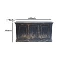 thumbnail image 6 of Benjara Miy Sideboard Buffet Cabinet- 3 Door- Antique Black Pine Wood 65 Inch, 6 of 17