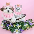 thumbnail image 3 of Conjunto de vestido de cumpleaños para mascotas, tocado para gatos, corona, collar de cumpleaños para mascotas 1556, 3 of 5