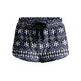 thumbnail image 4 of Women's Soft Stretch Flannel Christmas Print Drawstring Side Pocket Casual Pajama Shorts, Navy Blue, S, 4 of 4
