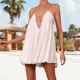 thumbnail image 4 of Ankishi Short Flowy Dress V Neck Rhinestone Criss Cross Summer Sleeveless Cami Dress for Dating, 4 of 6