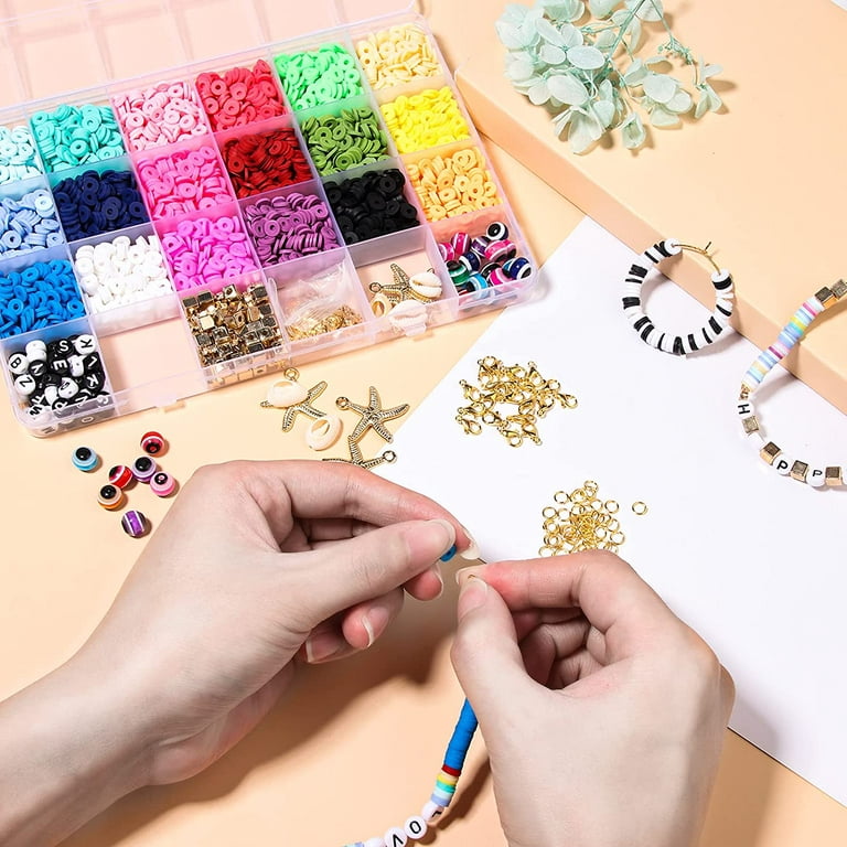 DIY Heishi Bracelet Making Kit, Including Disc/Flat Round Polymer Clay  Beads, Acrylic & ABS Plastic & CCB Plastic Beads, Elastic Thread, Mixed  Color, Beads: 1470pcs/box