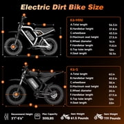 Set of 2 Electric Bike for Adults, 1500W 3000W E-Mountain Bike 48V 15.6AH 52V 40AH UL2849