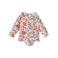 thumbnail image 1 of QJUHUNG Baby Toddler Girl Long Sleeve Swimsuit Rashguard Swimwear Ruffled One Piece Bathing Suit, 1 of 6