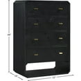 thumbnail image 3 of Meridian Furniture Parker Black Ash Veneer Chest, 3 of 10