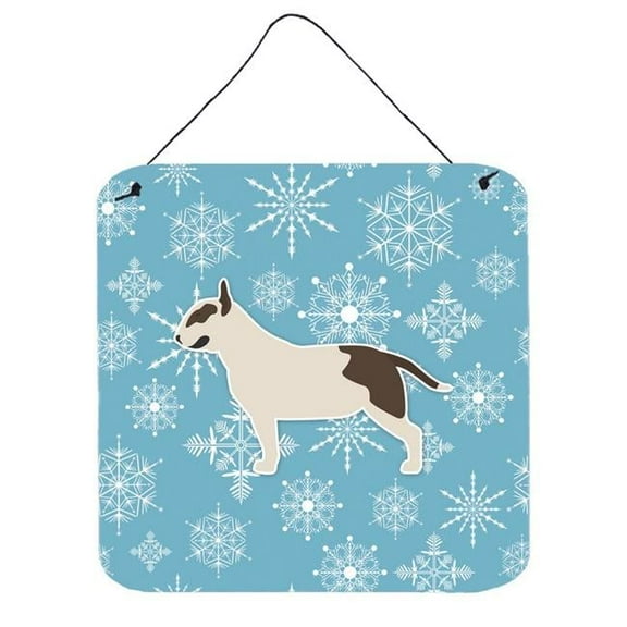 Winter Snowflake Bull Terrier Wall or Door Hanging Prints