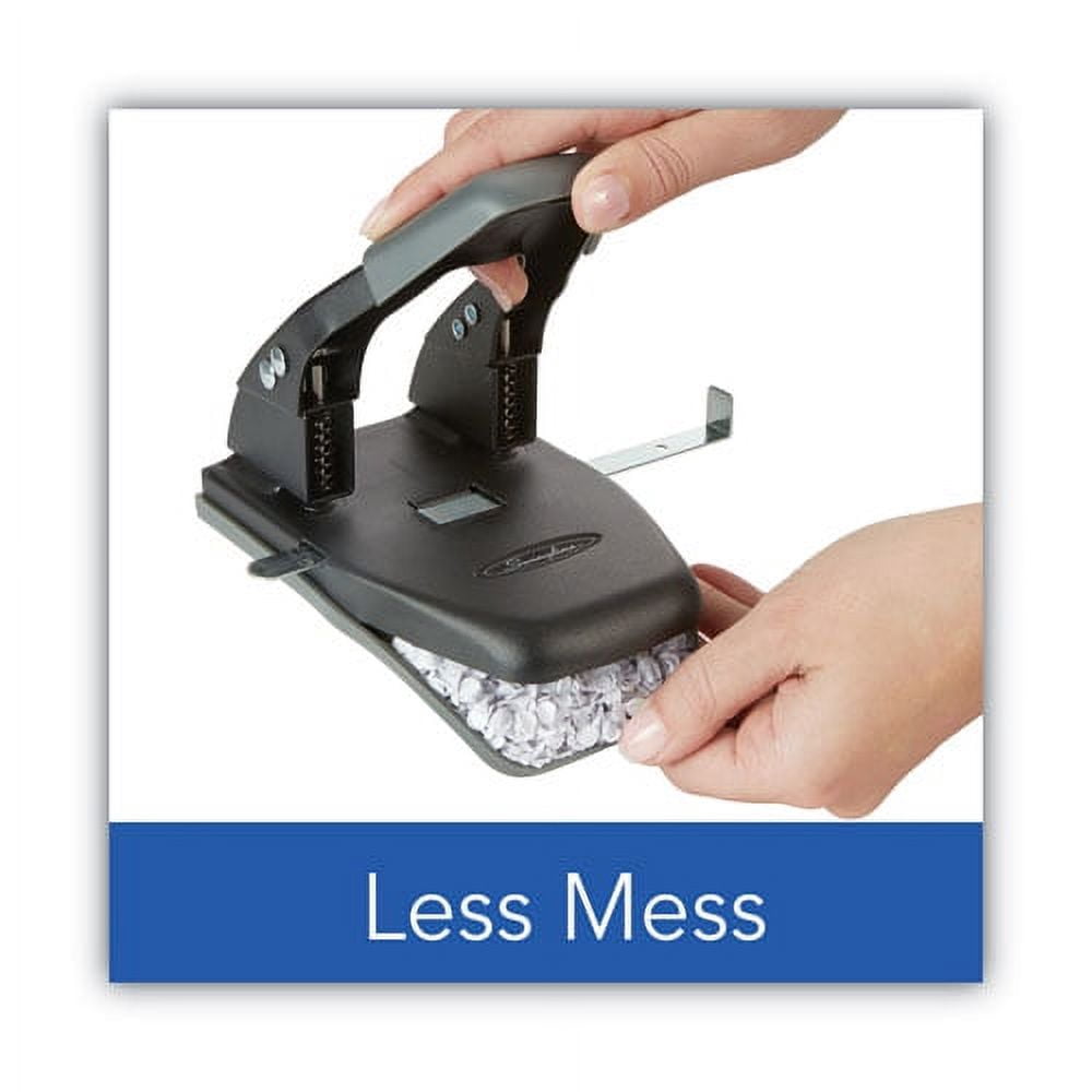 28-Sheet Comfort Handle Steel Two-Hole Punch, 1/4" Holes, Black/gray | Bundle of 5 Each
