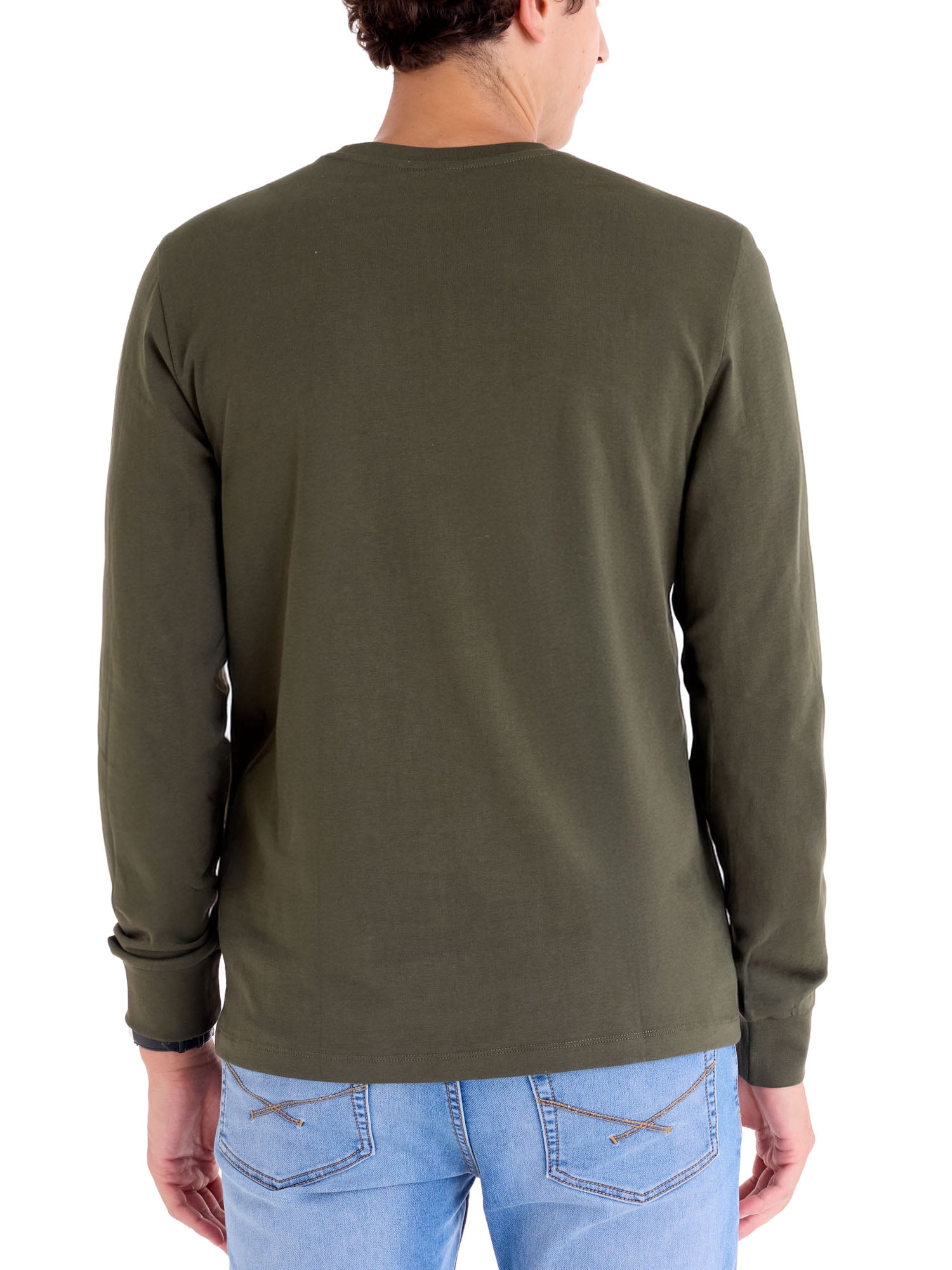 U.S. Polo Assn. Men's Cotton Crewneck Tee with Long Sleeves, Sizes XS-3XL