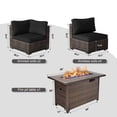 thumbnail image 3 of TANGJEAMER 7 Piece Patio Furniture Set with Fire Pit Table, All Weather Outdoor Sectional PE Rattan, Patio Conversation Sets with Cushions for Garden Lawn Balcony（Black）, 3 of 7