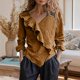 thumbnail image 2 of Camisetas de Cuello en V de Manga Larga para las Mujeres Blusa de Ruffle Casual Camiseta de Trabajo Tops, Tops de Manga Larga de Moda para las Mujeres 2025 Pullover Suelto, 2 of 6