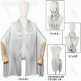 thumbnail image 4 of Shawls and Wraps for Evening Dresses, Soft Shawls for Women, Wedding Giving Shawl Gift, 200*70 cm - Light Silver, 4 of 7