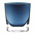 thumbnail image 2 of 8" Mouth Blown Glass European Made Midnight Blue Pocket Shaped Vase, 2 of 2
