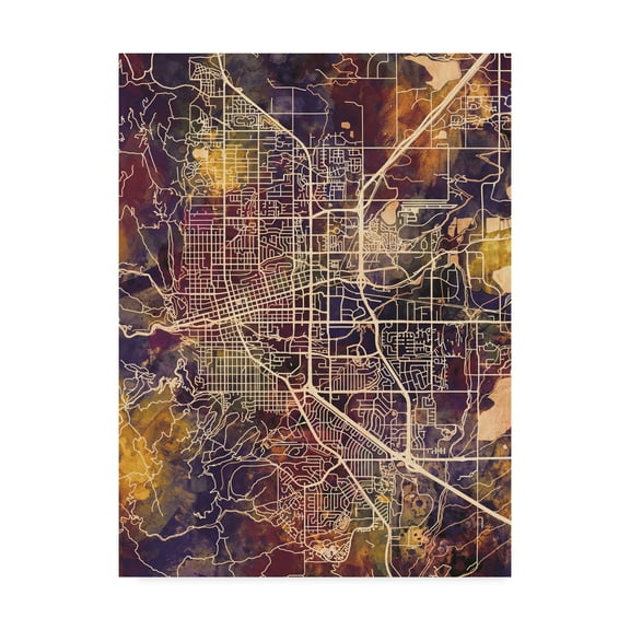Trademark Fine Art 'Boulder Colorado City Map II' Canvas Art by Michael Tompsett