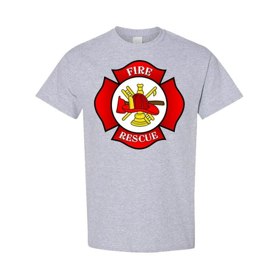 Inktastic Maltese Cross Firefighter T-Shirt