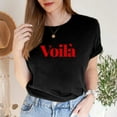 thumbnail image 2 of TSADFHJI Hauts de Noël Élégants pour Femmes avec Bling T-Shirt à Manches Courtes Col Rond Imprimé Lettre Mode Décontractée TG Noir, 2 of 4