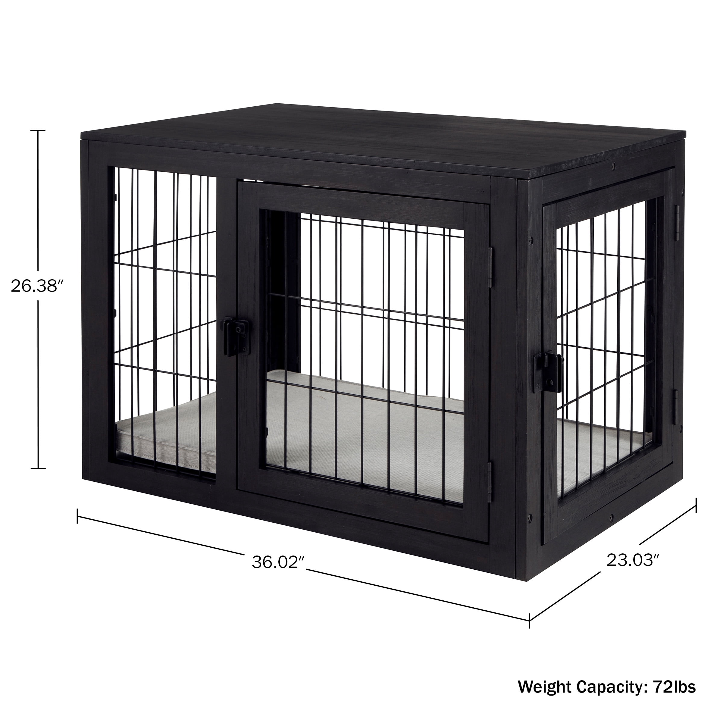 PETMAKER Furniture-Style 2-Door Pet Kennel & Crate for Dogs with Cushion