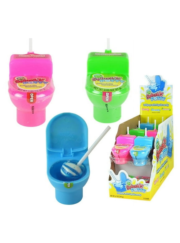 Koko's Dip-N-Lik Splash Potty Lollipop Candy - 12 Count Display Box