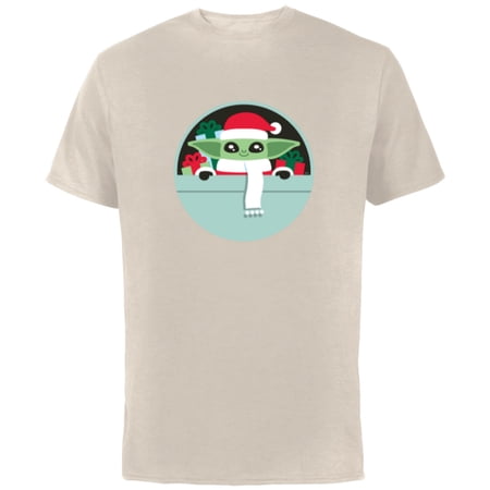Star Wars The Mandalorian Grogu Loaded with Presents Holiday – Short Sleeve Cotton T-Shirt for Adults – Customized-Natural