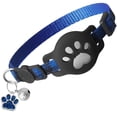 thumbnail image 2 of YujiCraft AirTag Cat Collar with Holder Compatible with Apple AirTag, Reflective Safety Breakaway Collar with Bell for Cats, Adjustable Kitten Collar (AirTag Not Included),Blue, 2 of 6