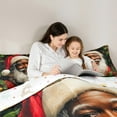 thumbnail image 4 of Feelyou Black Santa Claus Twin Bedding Sets 7-Piece, Dreamy Christmas Festival Bedding Comforter Set, Western Fairy Tale Reversible Sheet Sets, Breathable Home Decor, 4 of 7