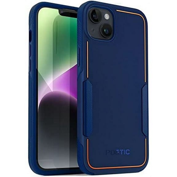 Poetic Neon Case for iPhone 14, Dual Layer Heavy Duty Drop Protection, NAVY Blue