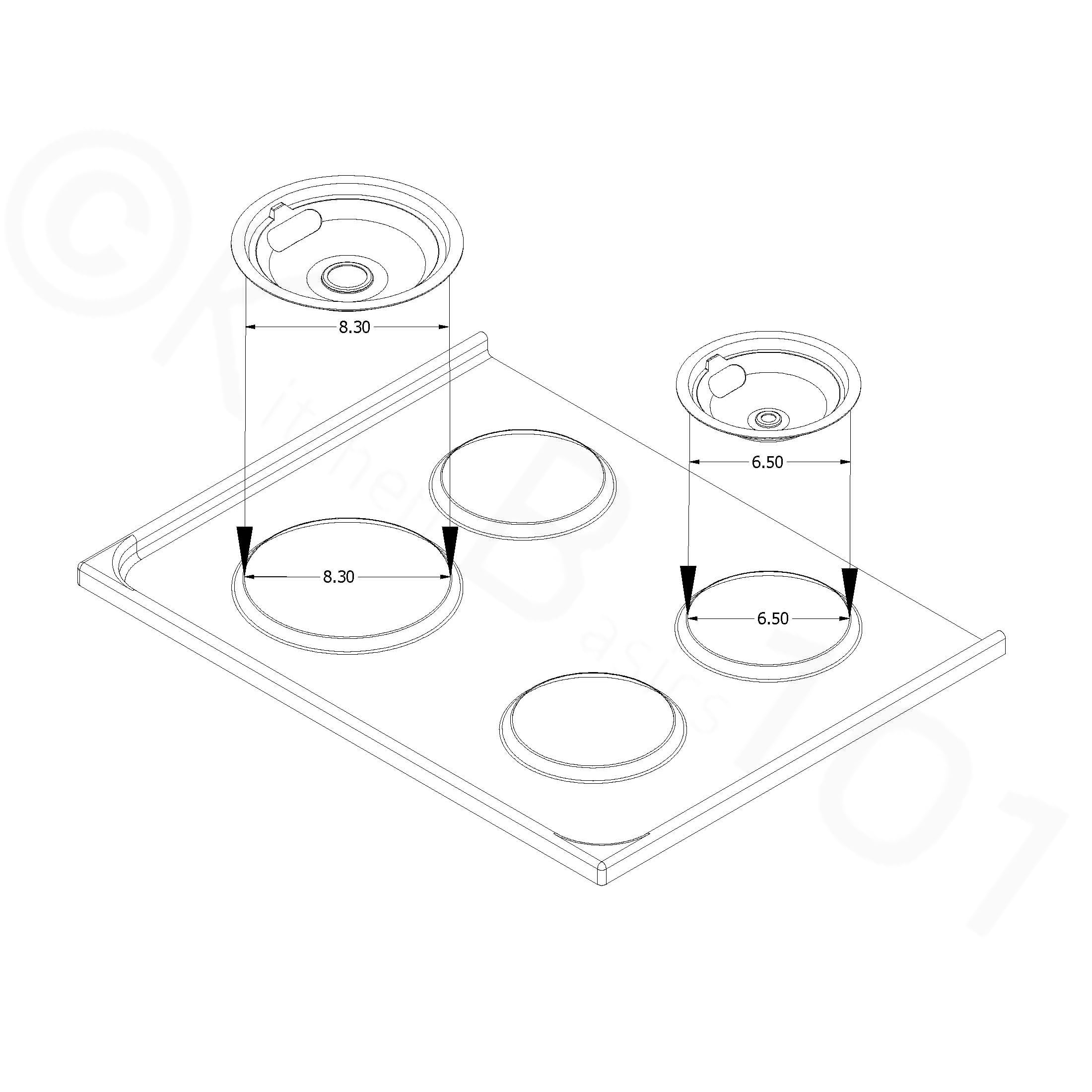 Includes Two 6-Inch and Two 8-Inch Pans 4 Pack Apparsol 316048413 and 316048414 Replacement Chrome Drip Pans for Frigidaire Kenmore 