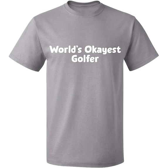 Unisex T-Shirt, World's Okayest Golfer, Slim Fit, Short Sleeve Sweater - Sport Grey 3X-Large