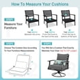 thumbnail image 6 of Aoodor 22"x24" Dark Gray Patio Chair Cushions Set, Memory Foam Outdoor Seat Cushions (Set of 2 Seats, 2 Backs, 2 Lumbar Pillows), 6 of 9