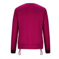 thumbnail image 6 of Scyoekwg Plus Size Tops for Women Long Sleeve Casual Round Neck Sequin Pleated Elastic Fake Two-Piece Top Fall Clothes (Wine,XL), 6 of 6