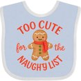 thumbnail image 3 of Inktastic Too Cute Naughty List Boys or Girls Baby Bib, 3 of 4