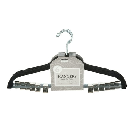 - Simplify Velvet Suit Hanger with Clips, 6 Pack