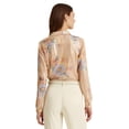 thumbnail image 2 of MSRP $135 Lauren Ralph Lauren Crepe Shirt Metallic Blush Natural Size XS, 2 of 5