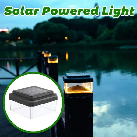 

New Year! WQQZJJ Garden Decor Deals Solar Powered Light with 8LED Solar Post Cap Light Landscape Lighting Lamp Gifts On Clearance