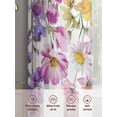 thumbnail image 6 of Pink Flowers Sheer Curtains 72 Inch Length 2 Panels Set Window Treatments, Spring Floral Elegant Pastoral Watercolor Rod Pocket Semi Curtains for Living Room/Bedroom/Kitchen Décor, 104"W x 72"L, 6 of 7